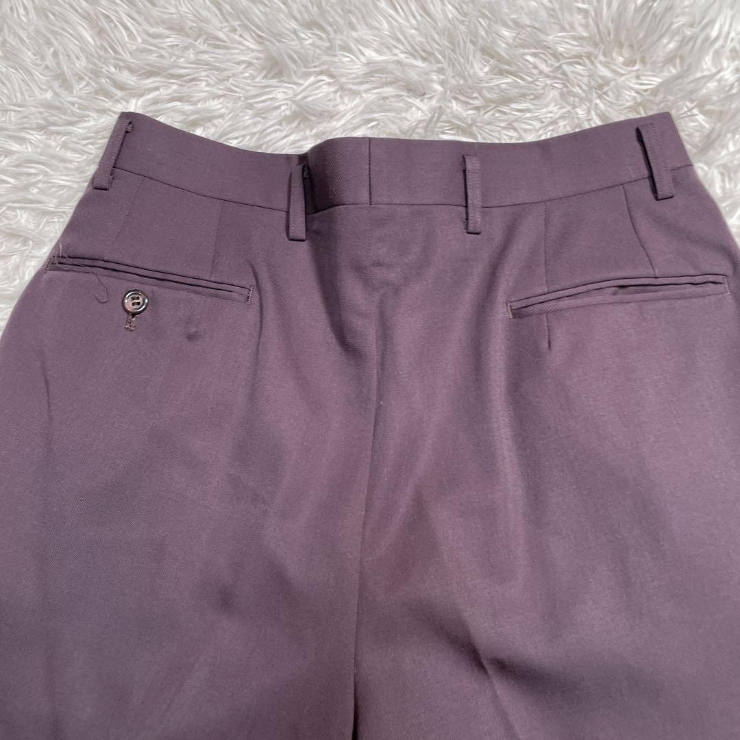 ヴィンテージ　ダブル　スーツ　セットアップ　紫　パープル　XL相当