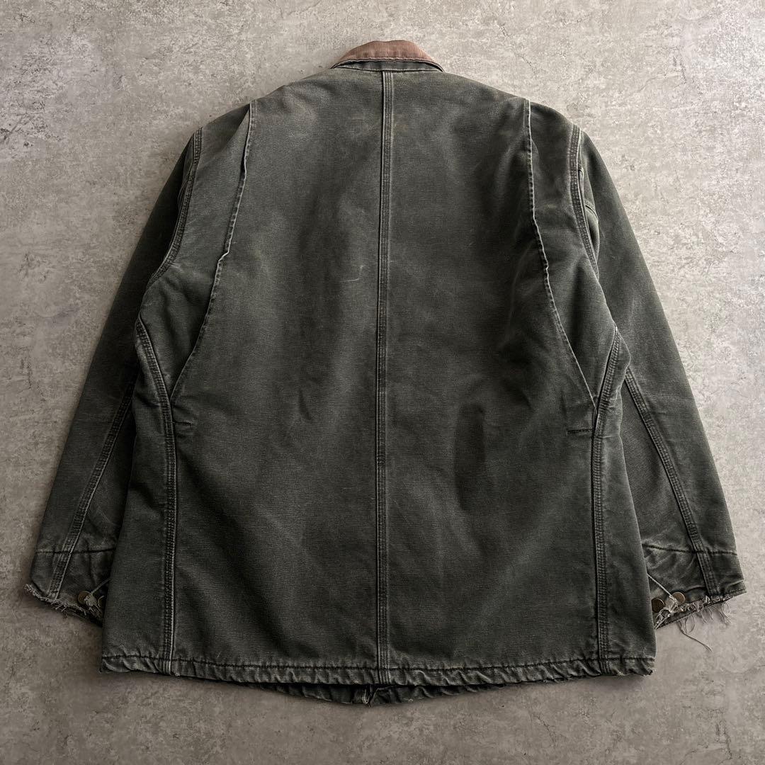 USA製■00's■carhartt【XL】モスグリーン チョアコート フェード