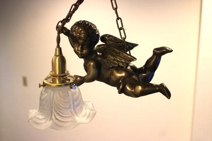 フランス アンティーク 天使 エンジェル シャンデリア ペンダントライト a