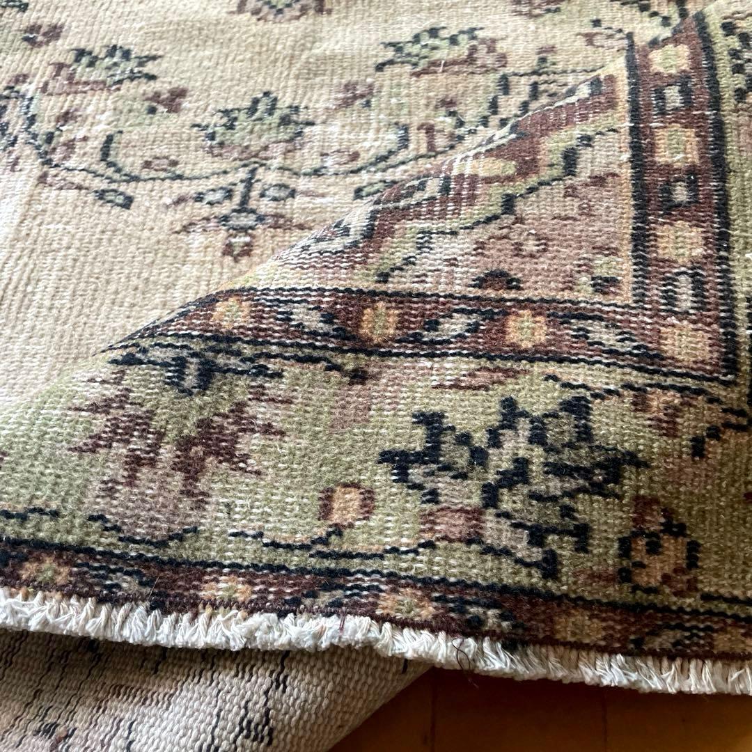 超大判144×269メダリオン　ベージュブラウン　トルコヴィンテージラグ