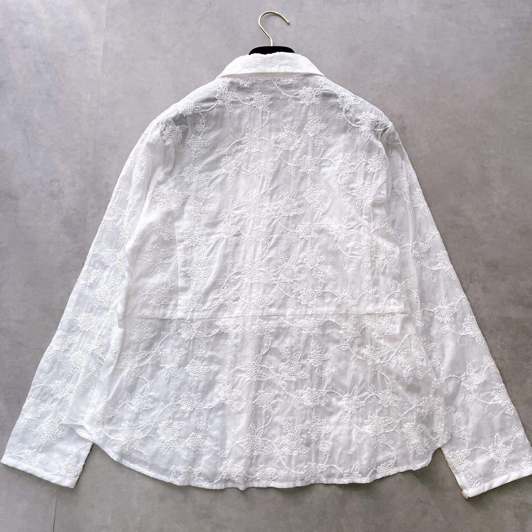 タグ付き美品✨コットンハウスアヤ カッスルクーム ブラウス ダリア 刺繍 M