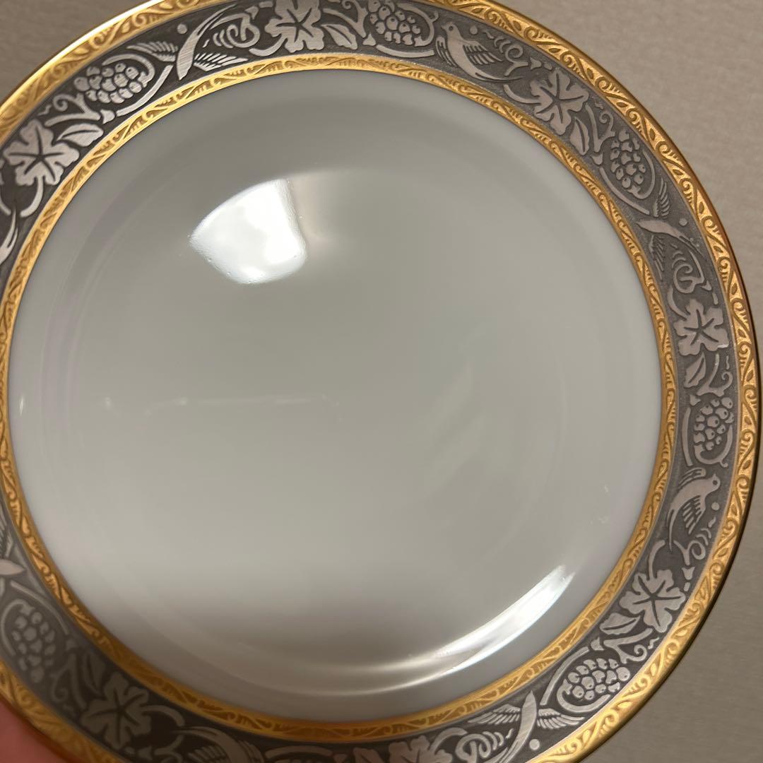 大倉陶園　白金金蝕唐草葡萄　デザートプレート　16.8cm