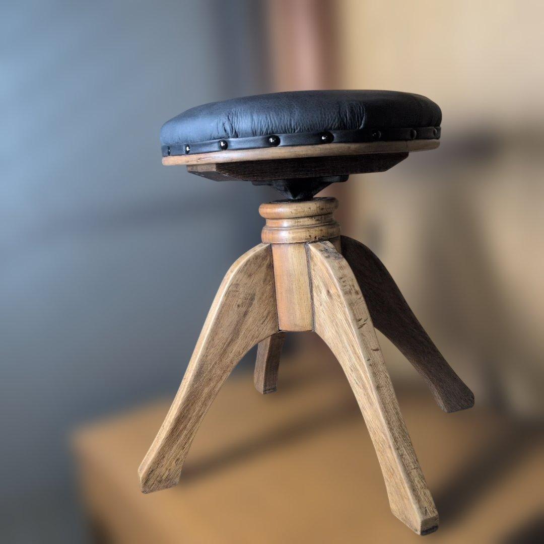 ブロカント古道具アンティークスツール　回転椅子　　 飾り台