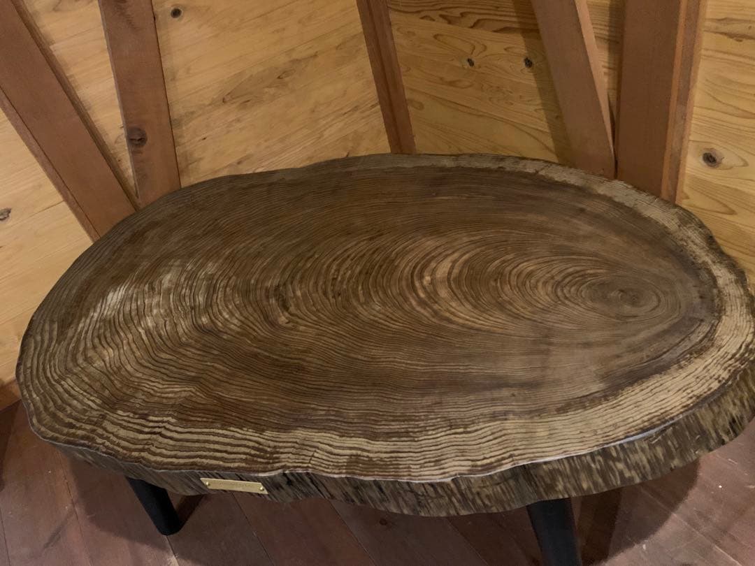 天然木オーバルセンターテーブル
