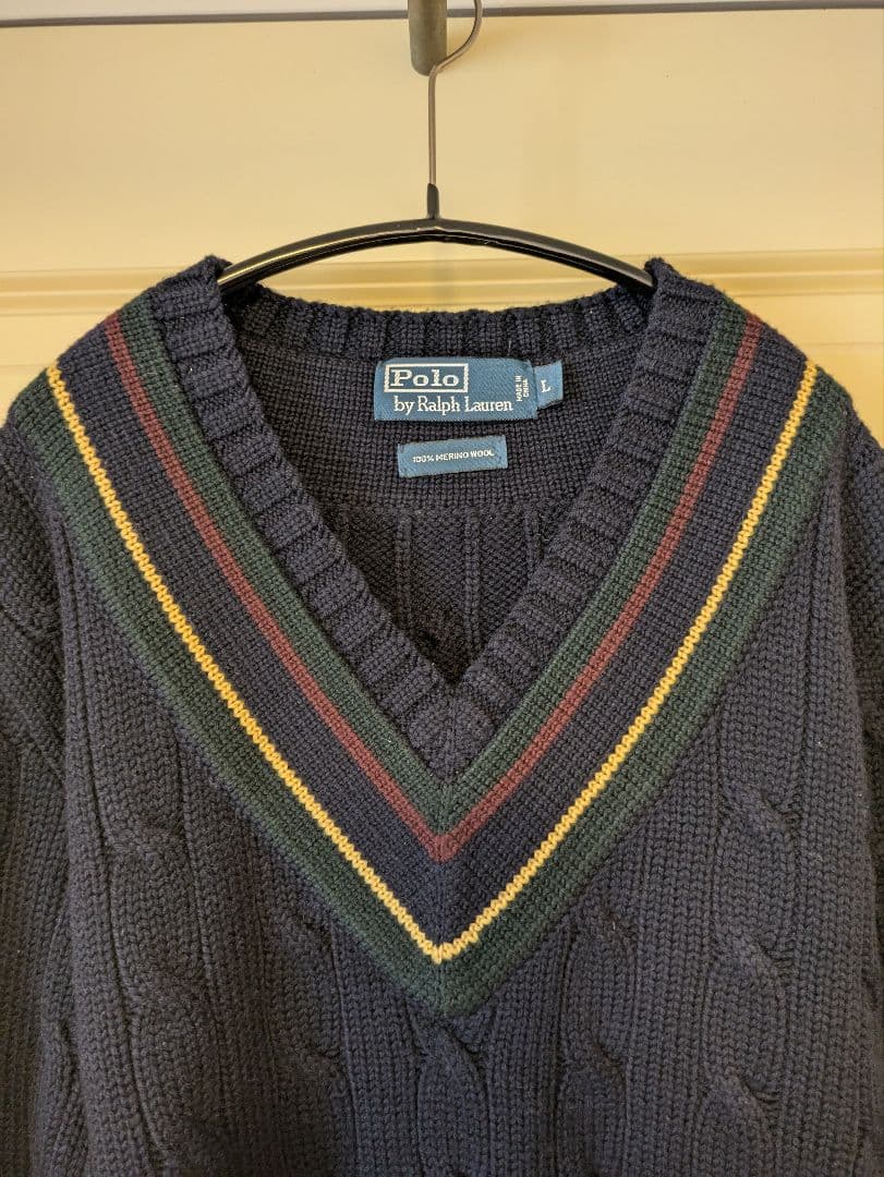 ポロラルフローレン　チルデンニット　ネイビーL　未使用品