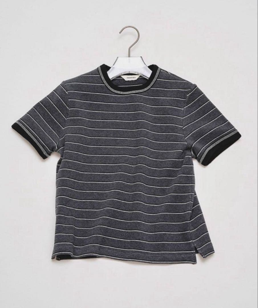asana　TODAYFUL Border Ringer Teeグレー