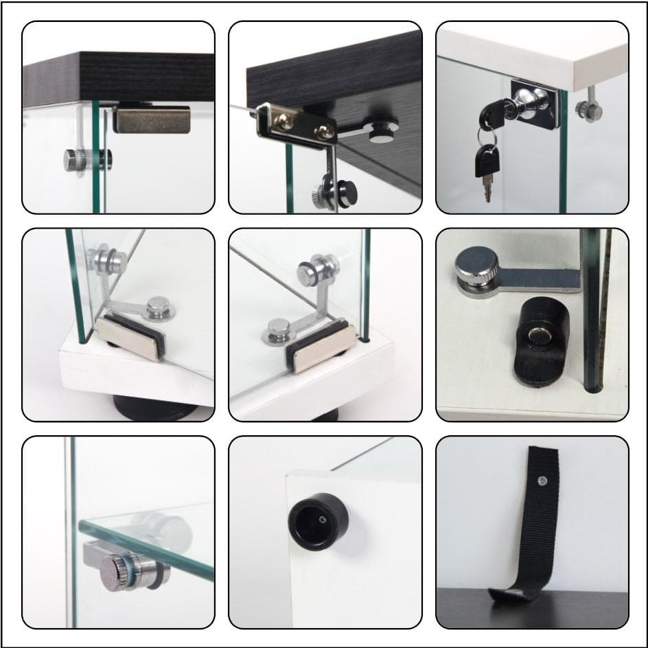 【新品】コレクションケース  ガラス 2段ワイド 棚 ホワイト