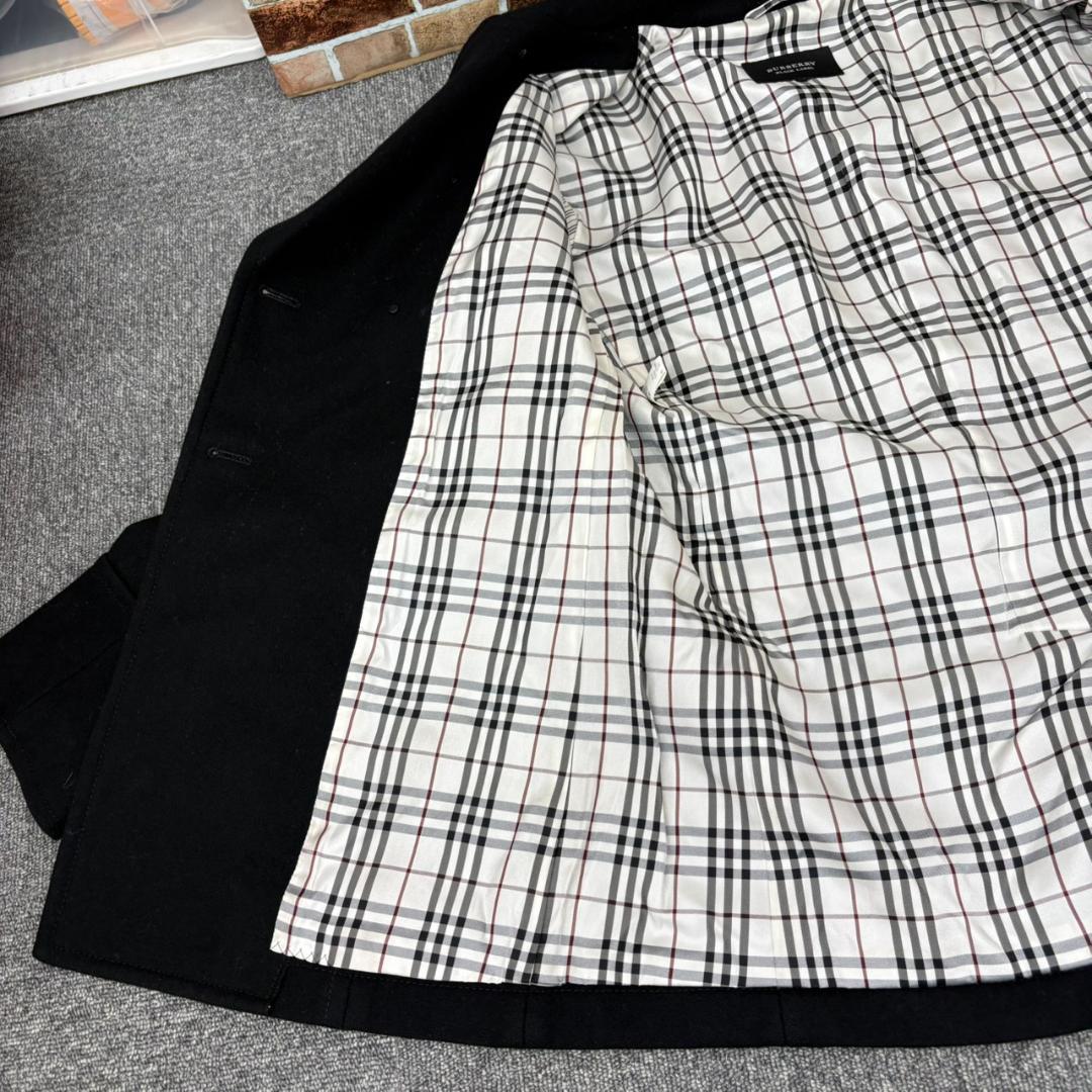 A9.BURBERRY BLACK LABEL ウール Pコート ブラック L