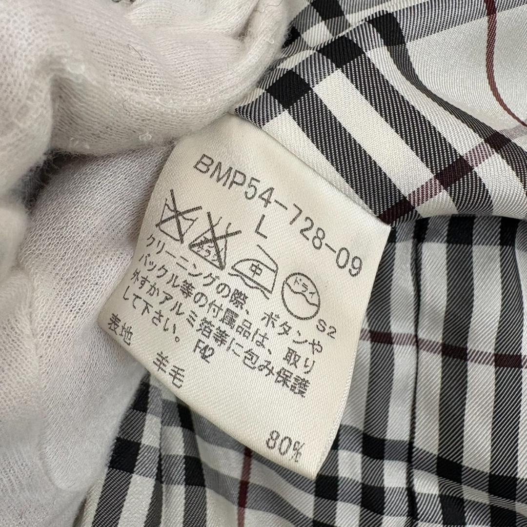 A9.BURBERRY BLACK LABEL ウール Pコート ブラック L