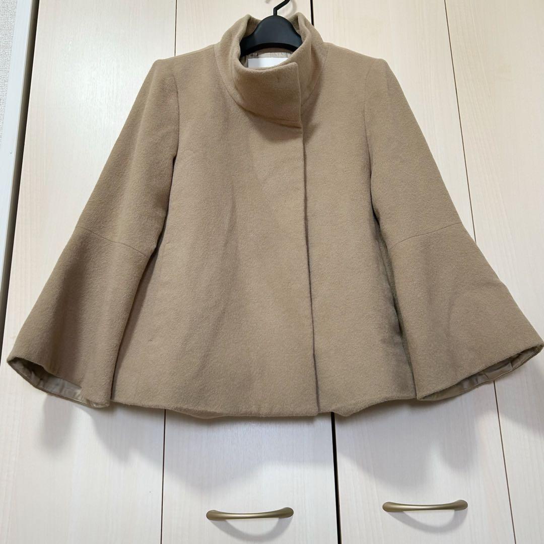 ANAYI アナイ アンゴラビーバー袖フレアコート 38 ショートコート