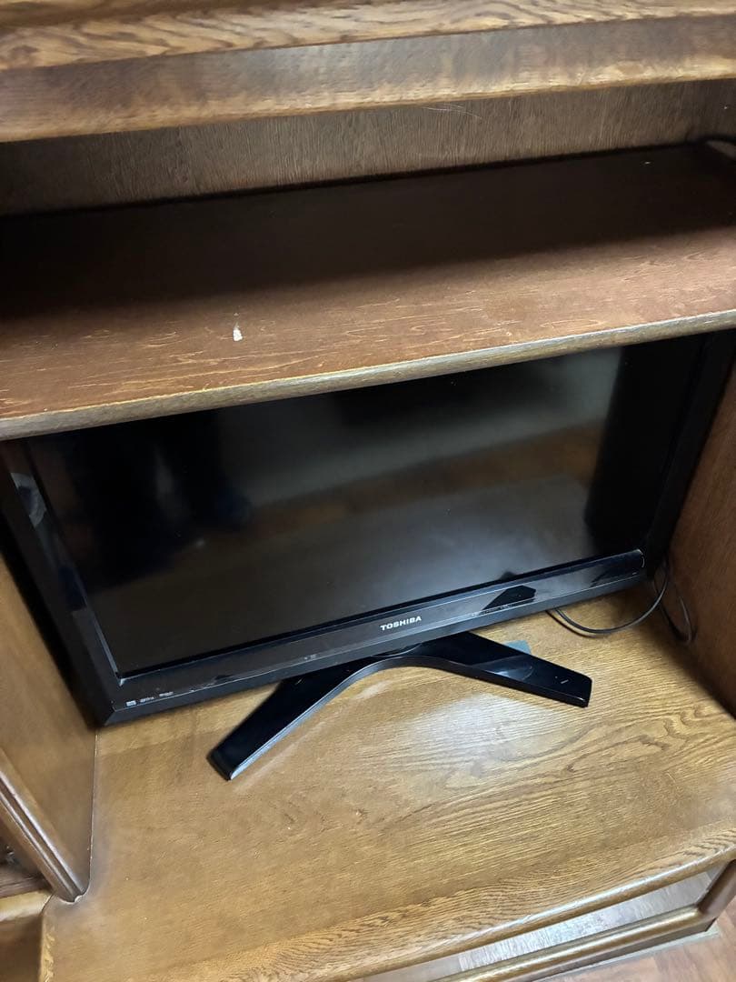 【カリモク】木製テレビボード ブラウン ガラス扉付き