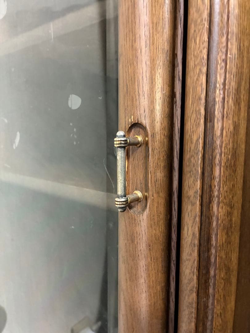 【カリモク】木製テレビボード ブラウン ガラス扉付き