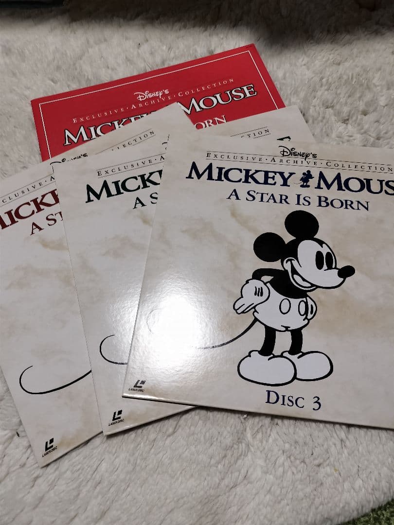 ディズニー　ミッキー　3枚組　レザーディスク　インテリア