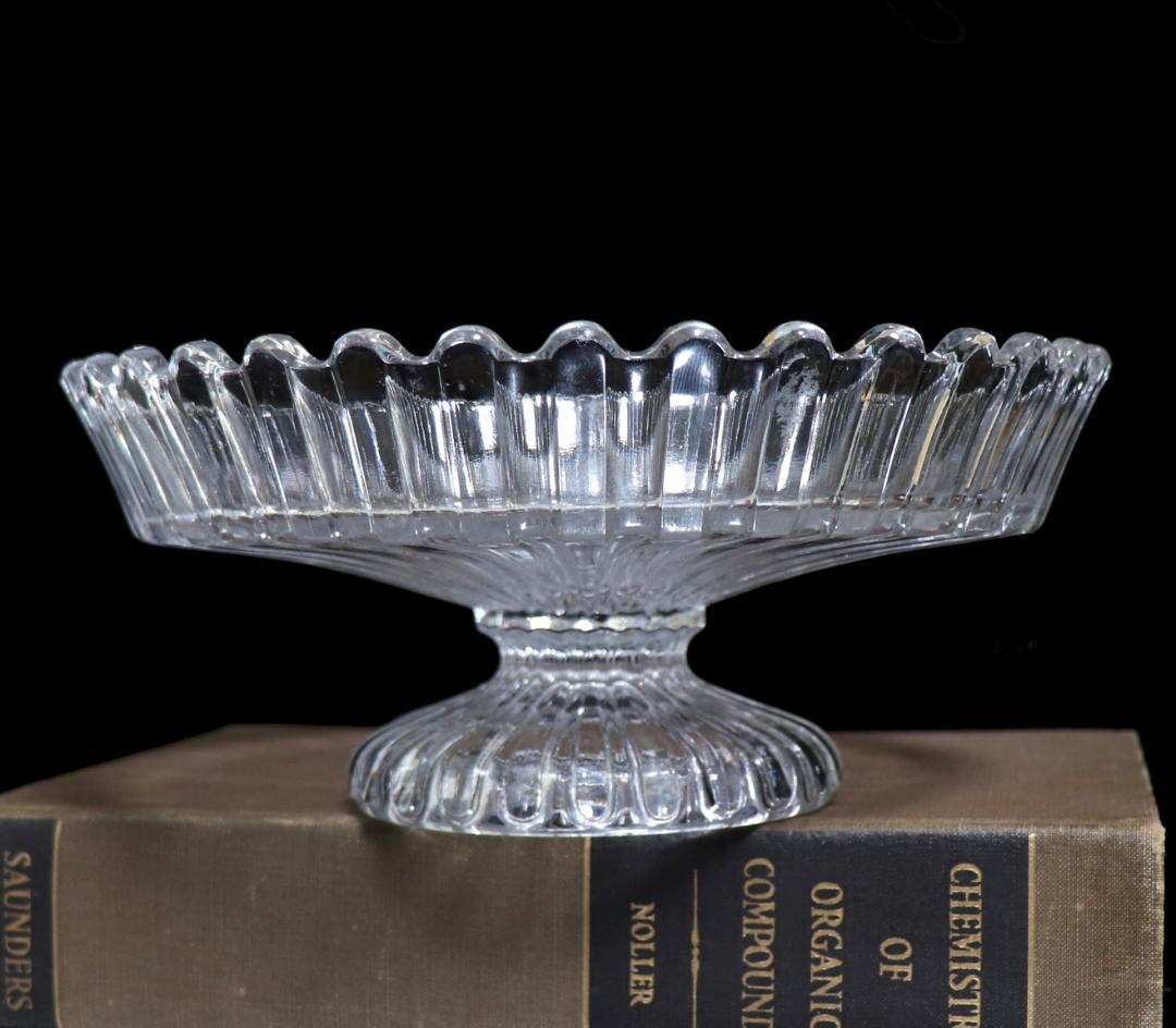 オールド・バカラ 帯溝造型装飾 コート・アルテルネ・デポリ 大型 コンポート