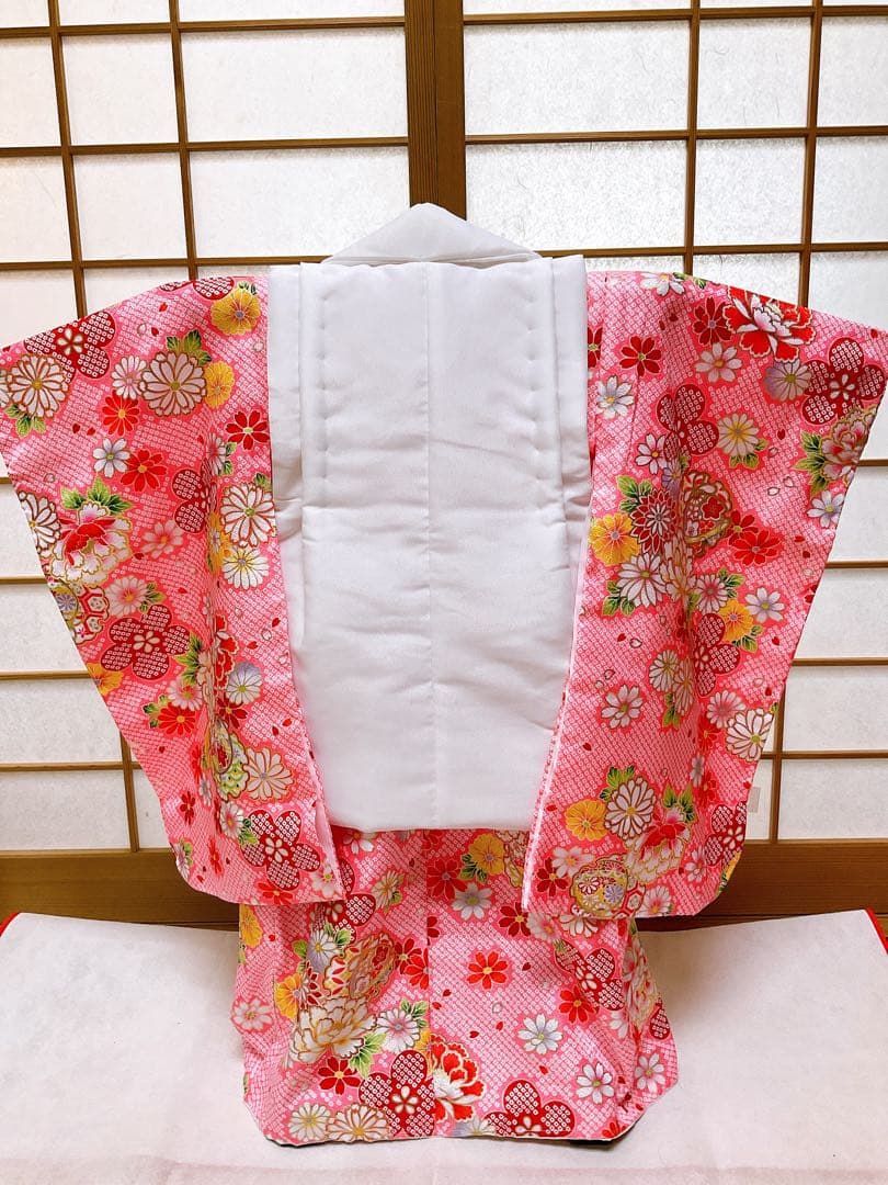 子ども 七五三 3歳 被布着物 ひな祭り お雛様 新品未使用品 タグ付き