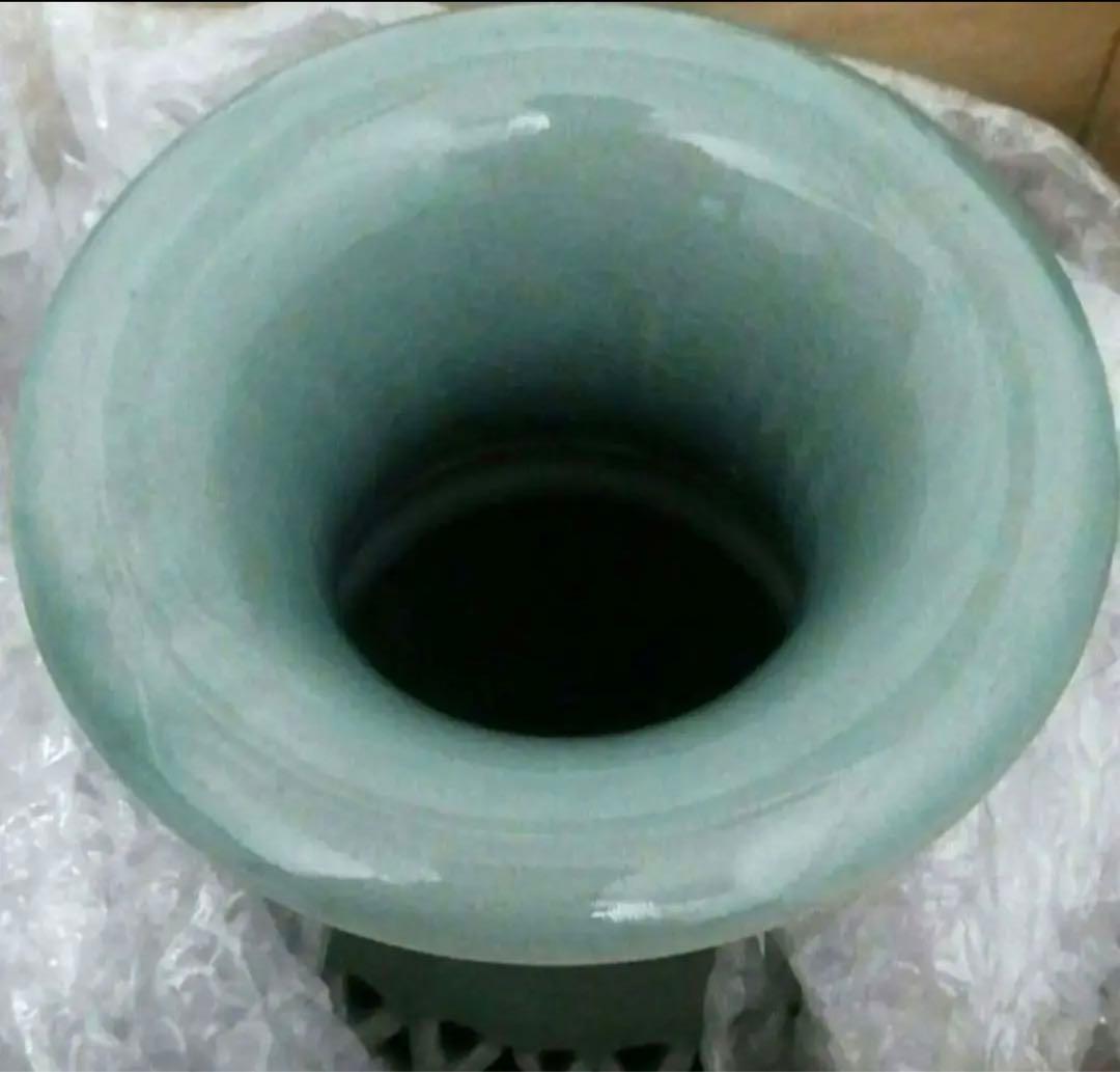 中国 时代物 アンティーク 青磁 壺 花瓶