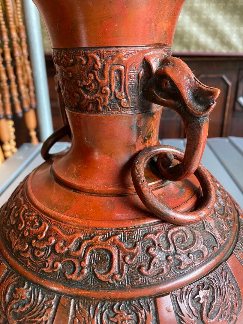 銅器　花瓶　伝統工芸　赤銅