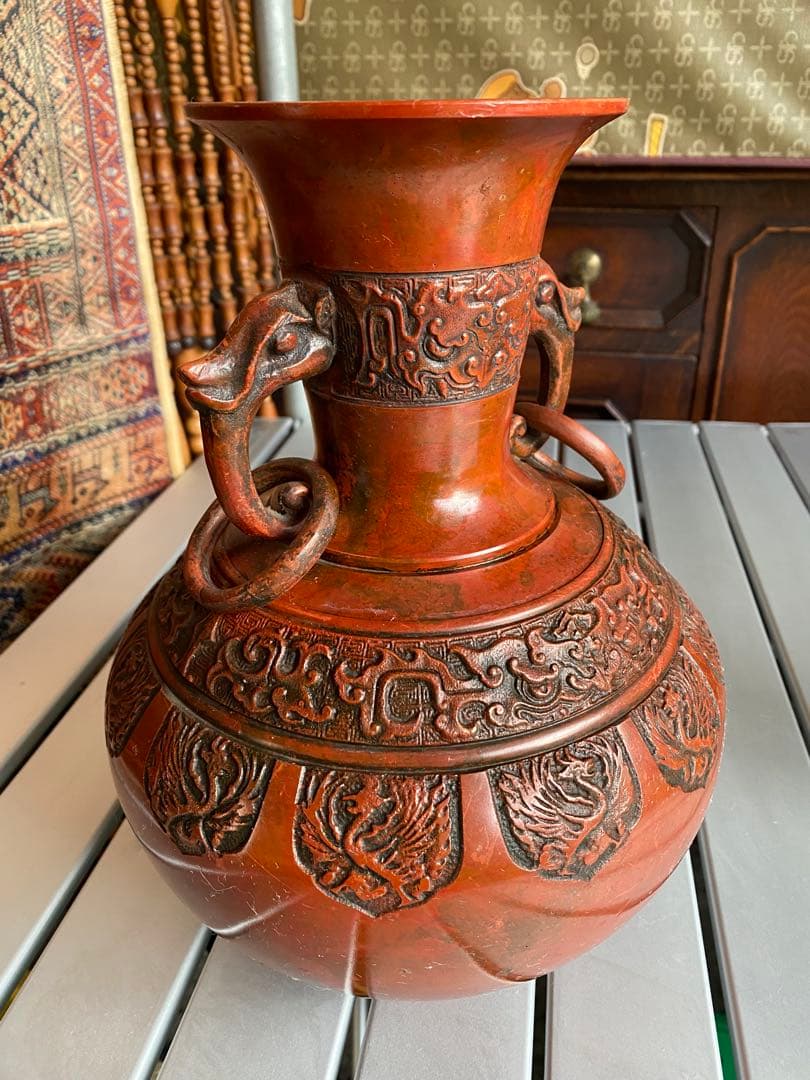 銅器　花瓶　伝統工芸　赤銅