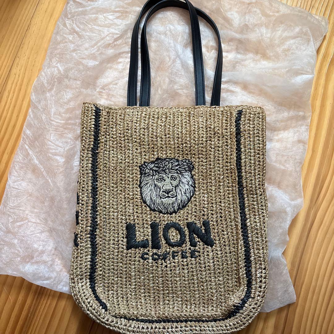 イアパピヨネ　ライオンコーヒー　コラボ　バスケットトートバッグ