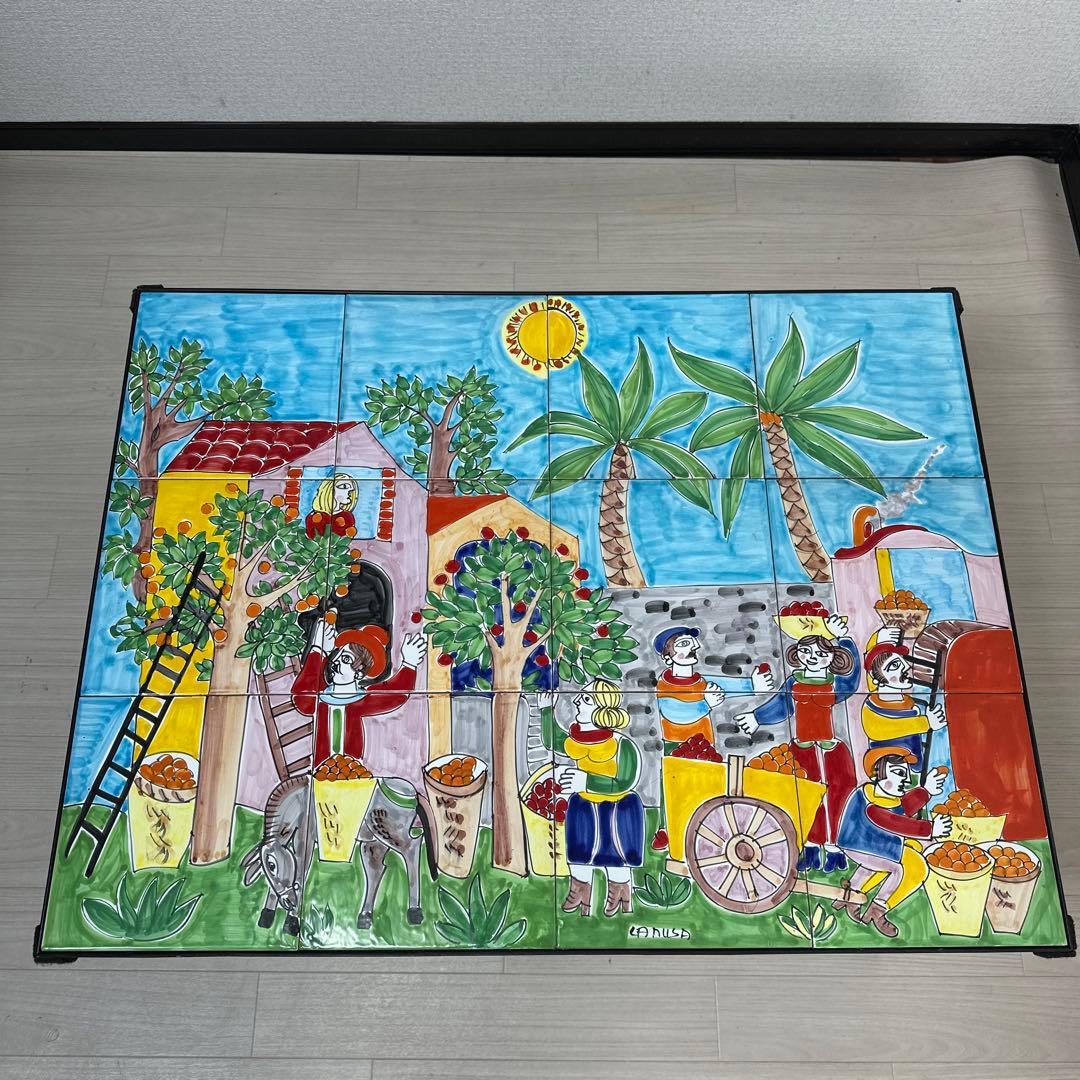 LA MUSA社 ラムーザ シチリア島 ハンドメイド センターテーブル※i4※