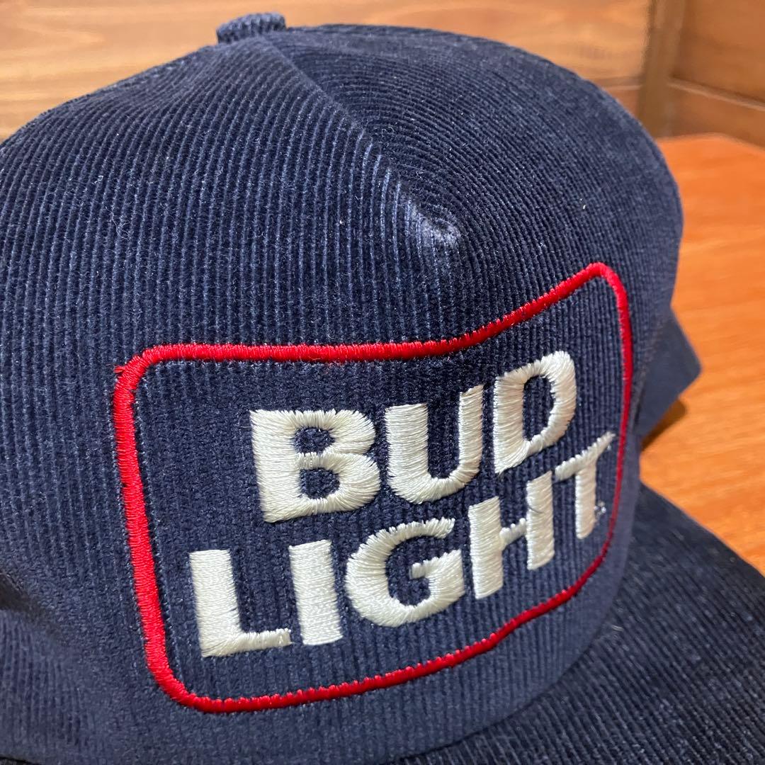 bud light コーデュロイ ネイビー　トラッカーキャップ　帽子　ハット