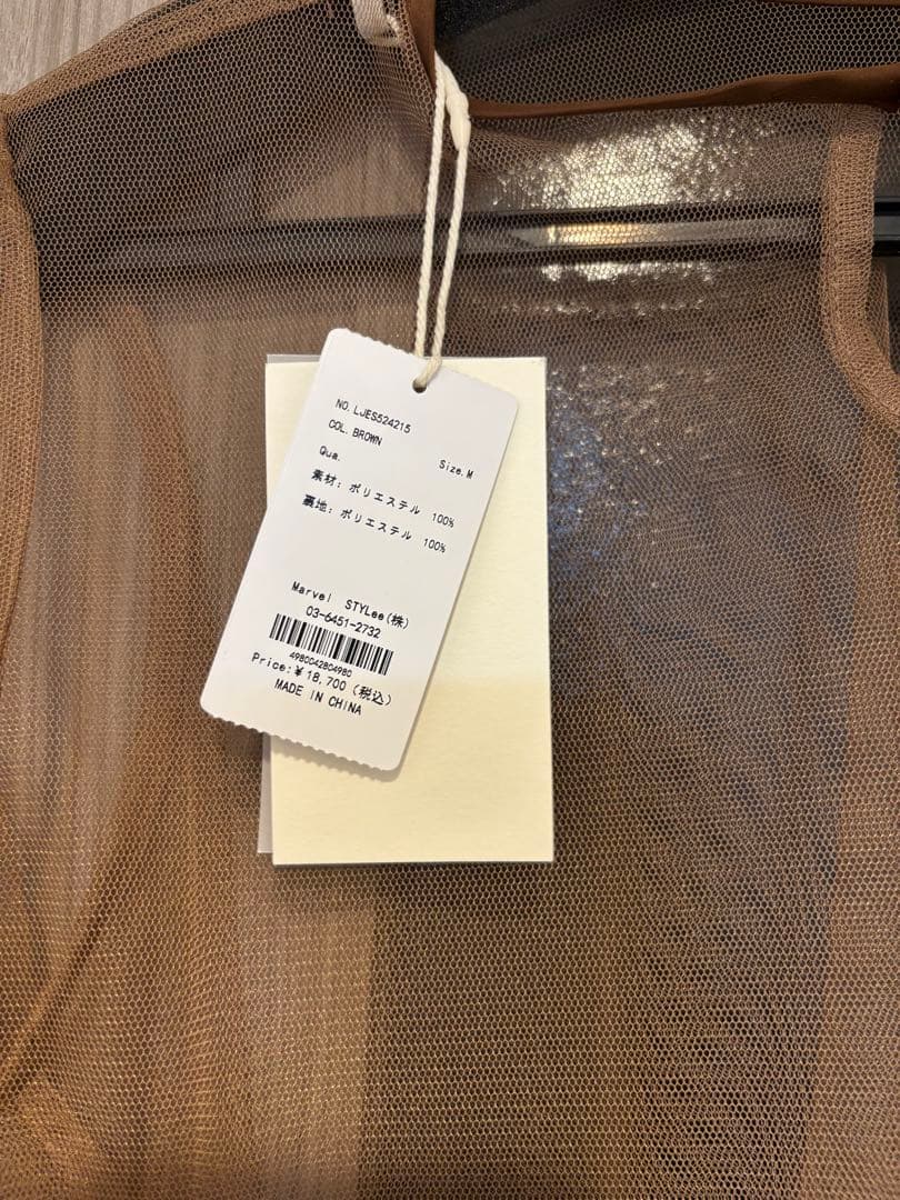 アシンメトリーティアードフリル3WAYベロアIラインドレスワンピース ブラウンM