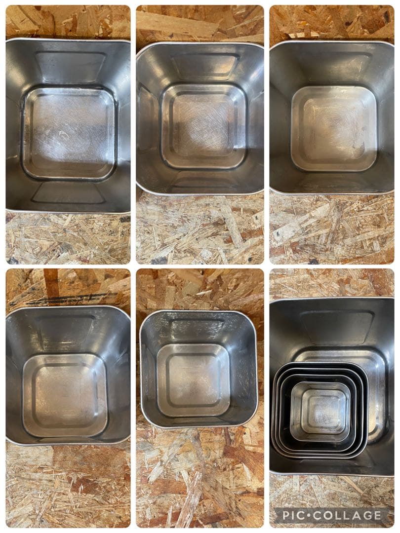 C(7587) ユキワ 深型 角キッチンポット 5個 ステンレス 業務用 厨房用