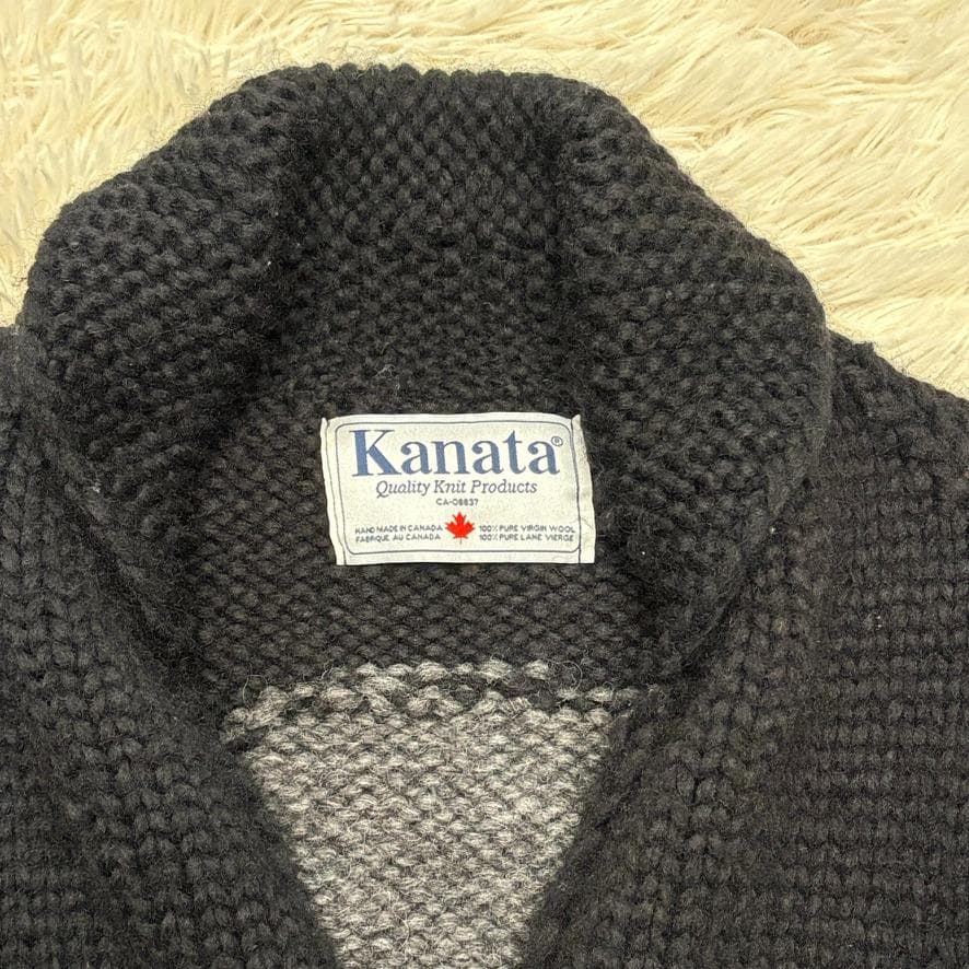 希少　Kanata　カナダ製　ハンドニット スカル 別注モデル　カウチンセーター