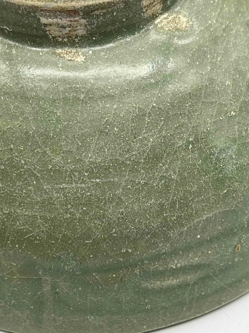 南宋時代～元時代　青磁 龍泉窯刻花唐草文碗　耀州窯皿　龍泉窯(C-76)