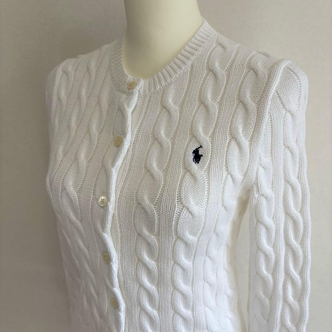 【美品】 ポロラルフローレン コットン ケーブルニット カーディガン