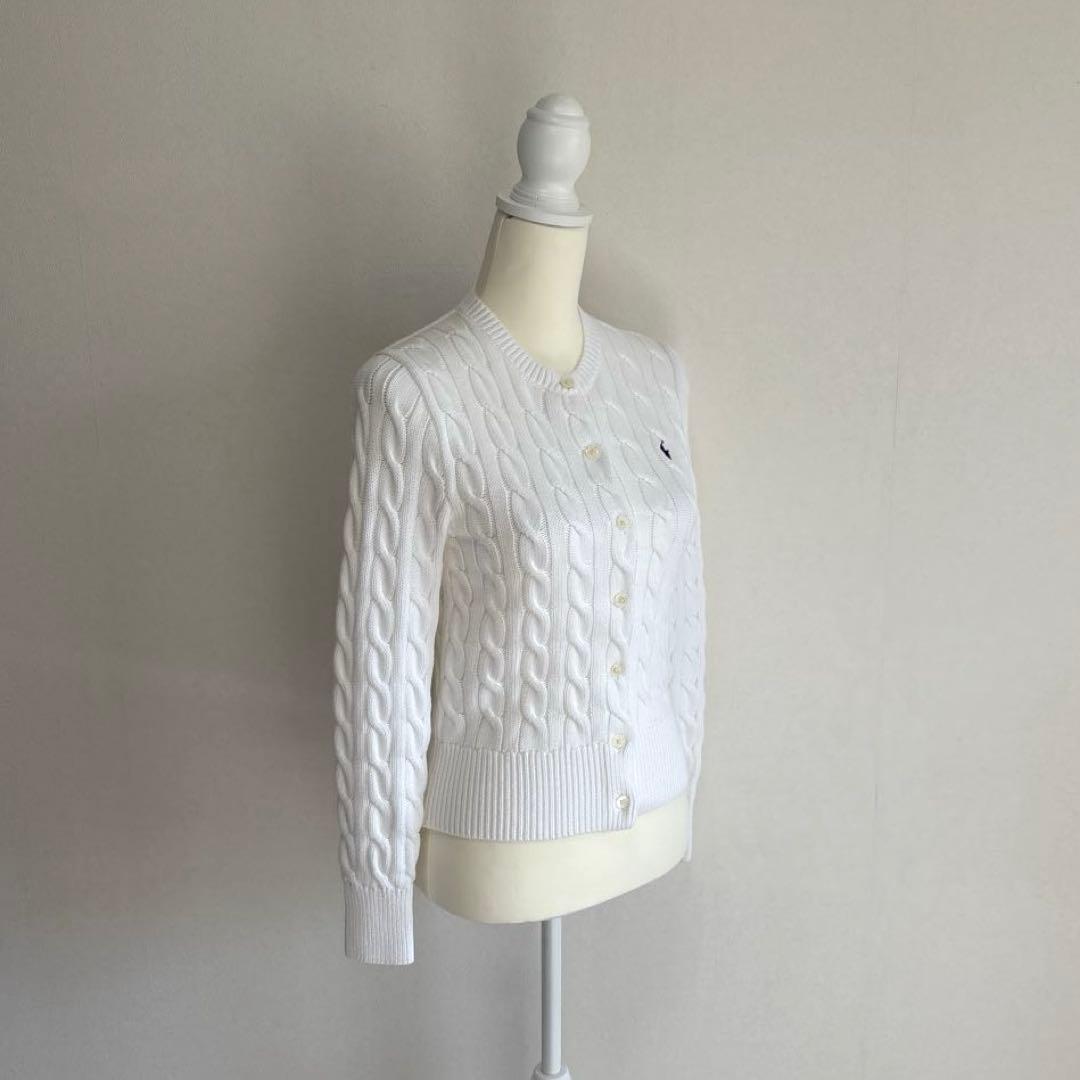 【美品】 ポロラルフローレン コットン ケーブルニット カーディガン