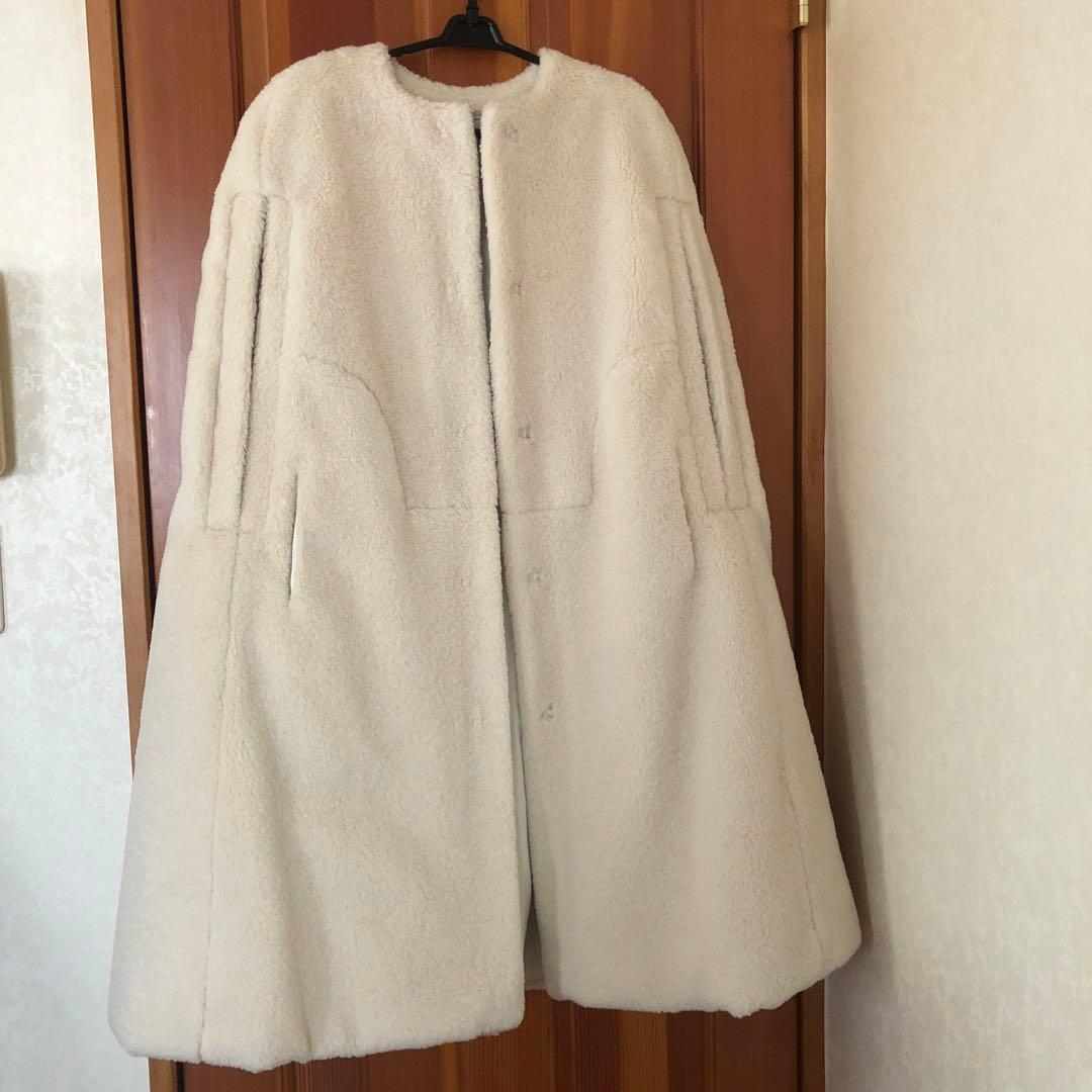 seven ten オフホワイト ケープ コート