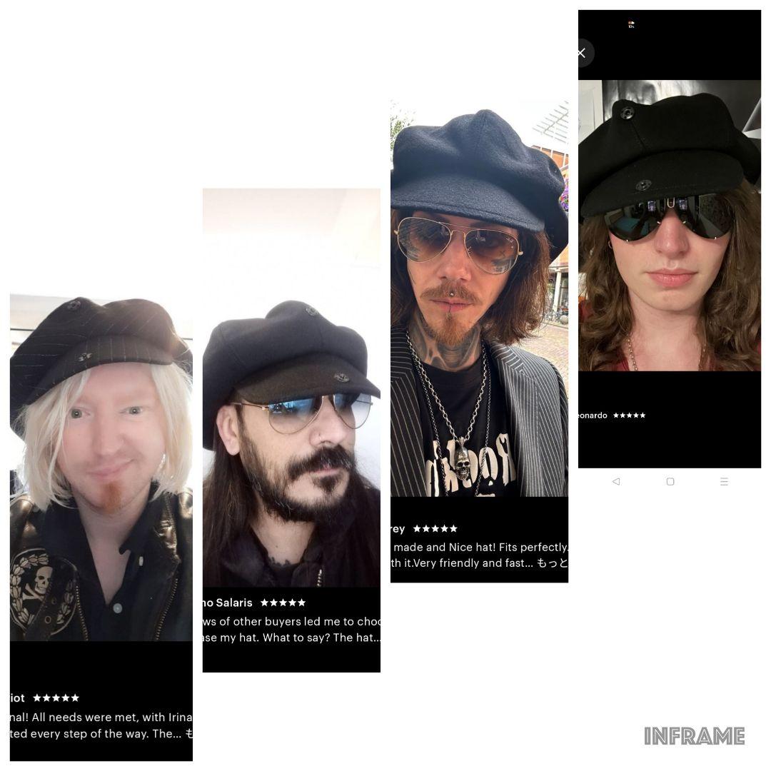 Nikki Sixx Oversized Newsboy Cap カシミヤ製