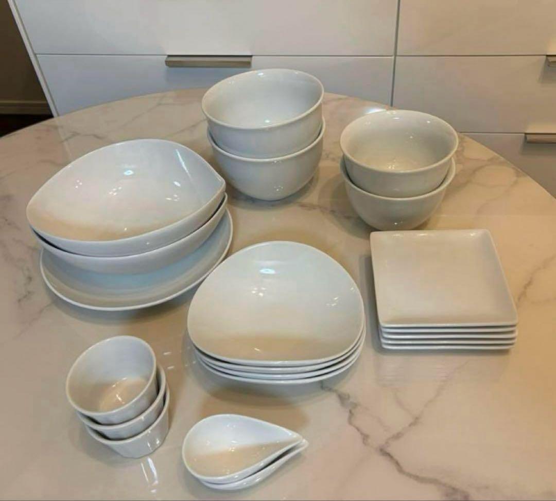 21点 【 ホワイト 食器 】 大皿 中皿 小皿 平皿 取り皿 小鉢 ボウル 丼