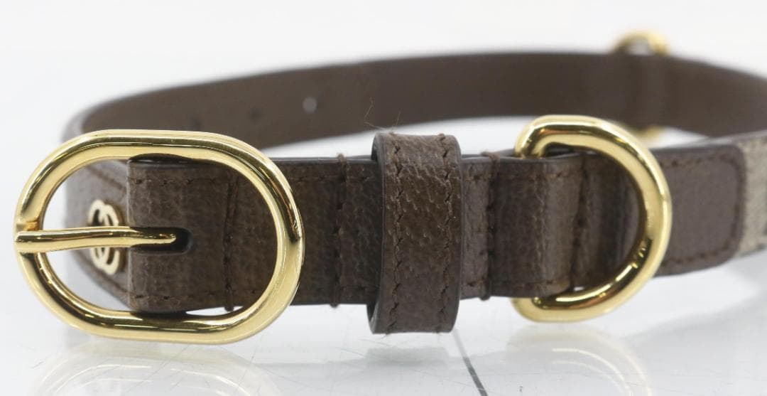 M*g様 Gucciグッチ GGスプリーム　中・大型犬用首輪　キャンバス×革 ブ