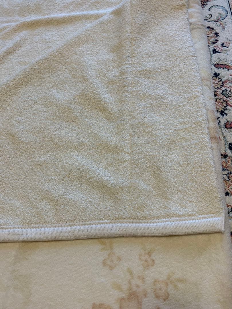 未使用タグ付き京都西川タオルケット日本製シングルサイズ綿100%クリーム色高品質