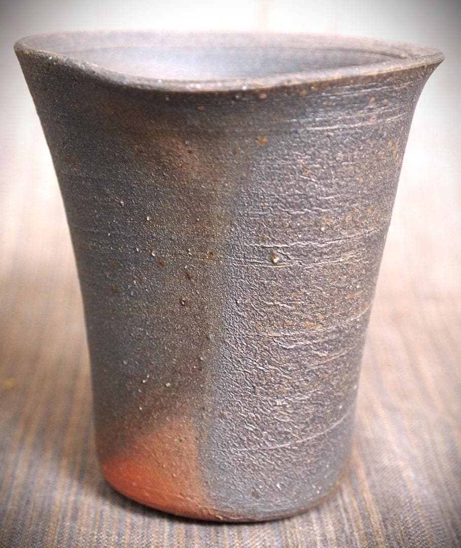 人気作家★中里隆★唐津南蛮麦酒器C★緋色