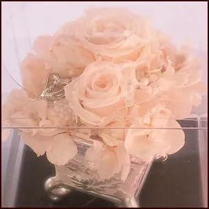 プリザーブドフラワー アレンジ　 ホワイト＆シルバー　ギフトケース付き