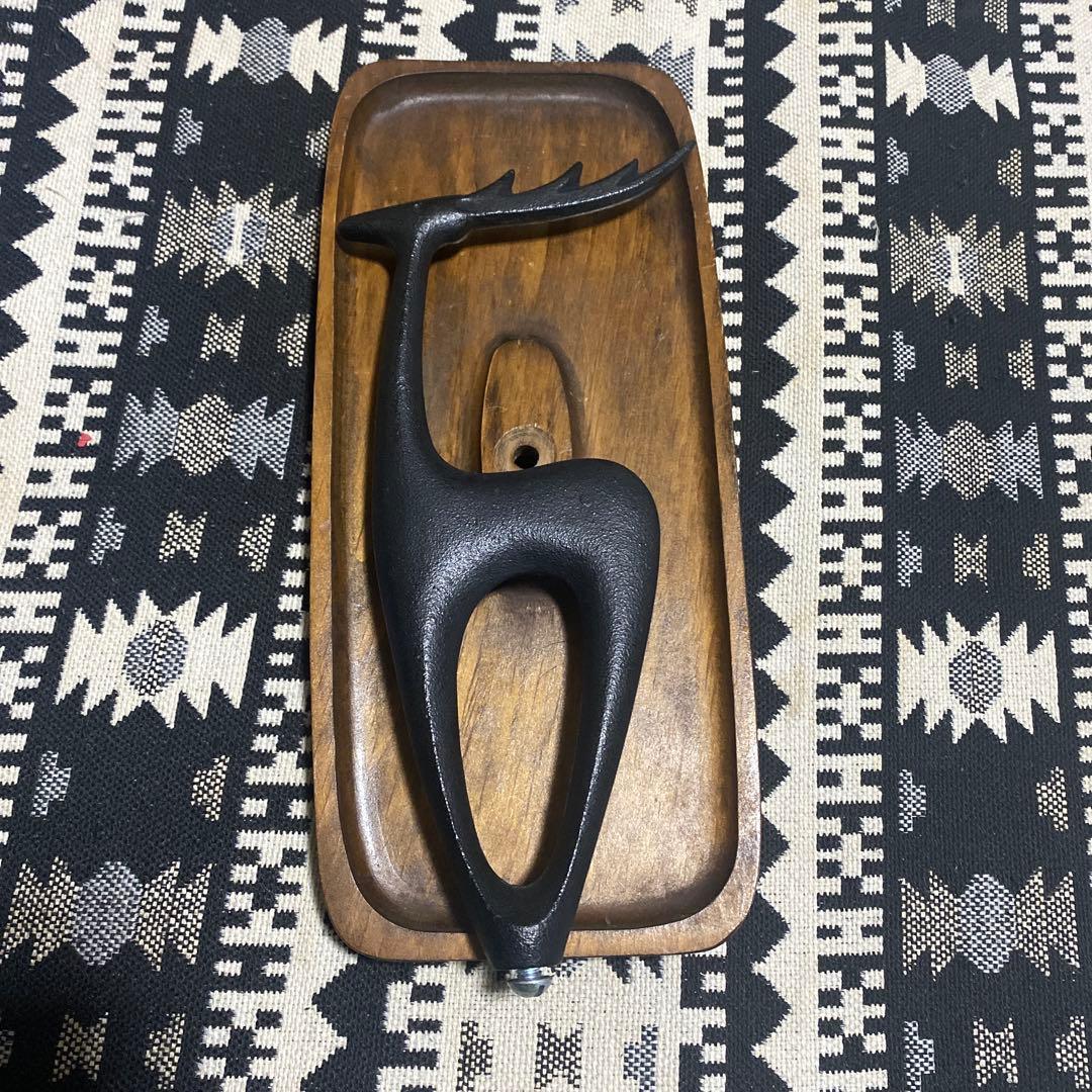 南部鉄器 鹿のトレイ 馬場忠寛 70年代 ヴィンテージ フォークアート