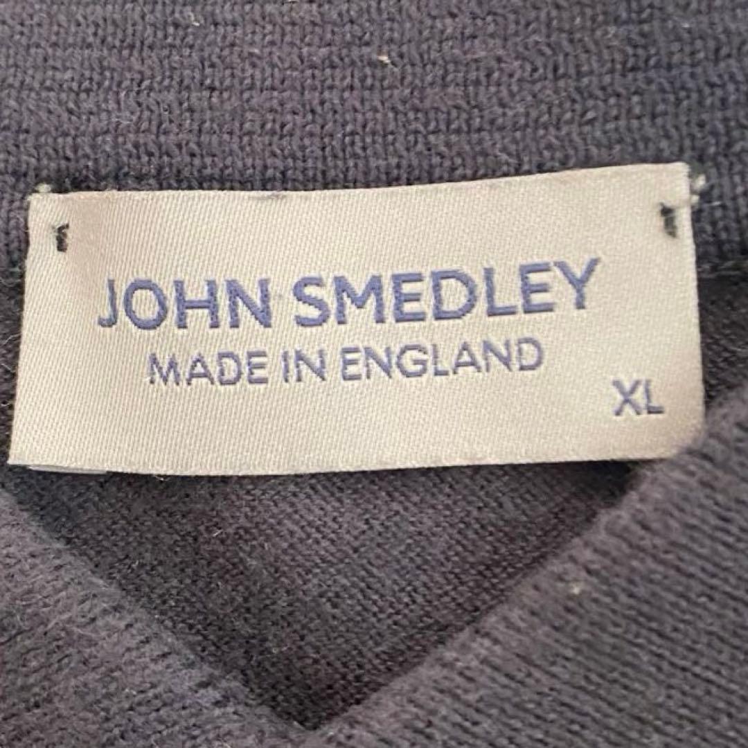 john smedley ニットポロ シーアイランドコットン XL ネイビー