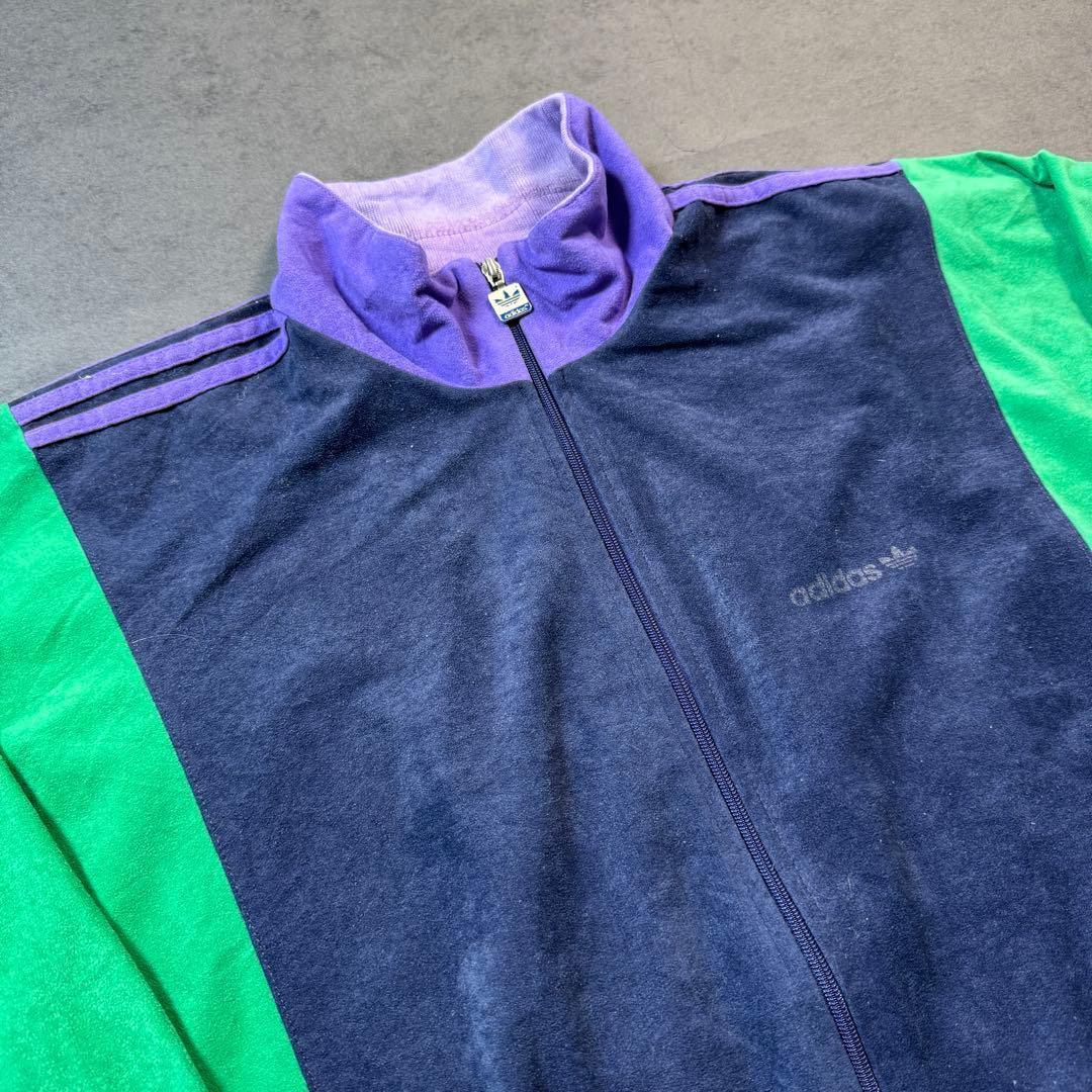 80s adidas Ventex製 ベロア トラックジャケット ジャージ 古着