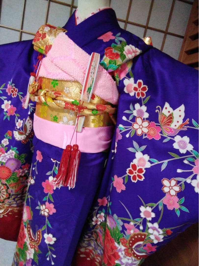 7歳向け・表側正絹・お着物のセット