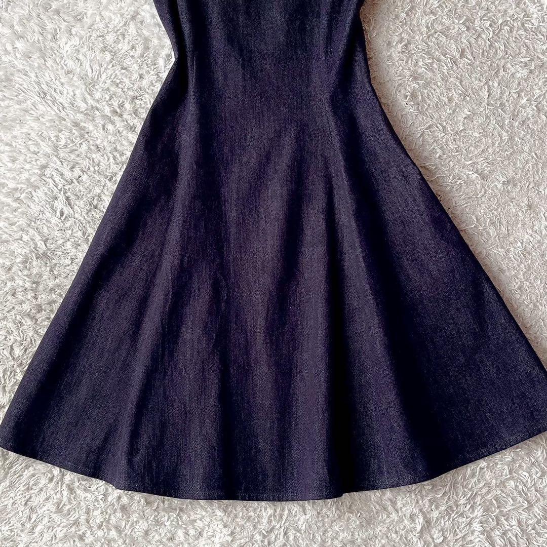 【美品】フォクシー ワンピースドレス ナルシス フレアひざ丈 デニム40