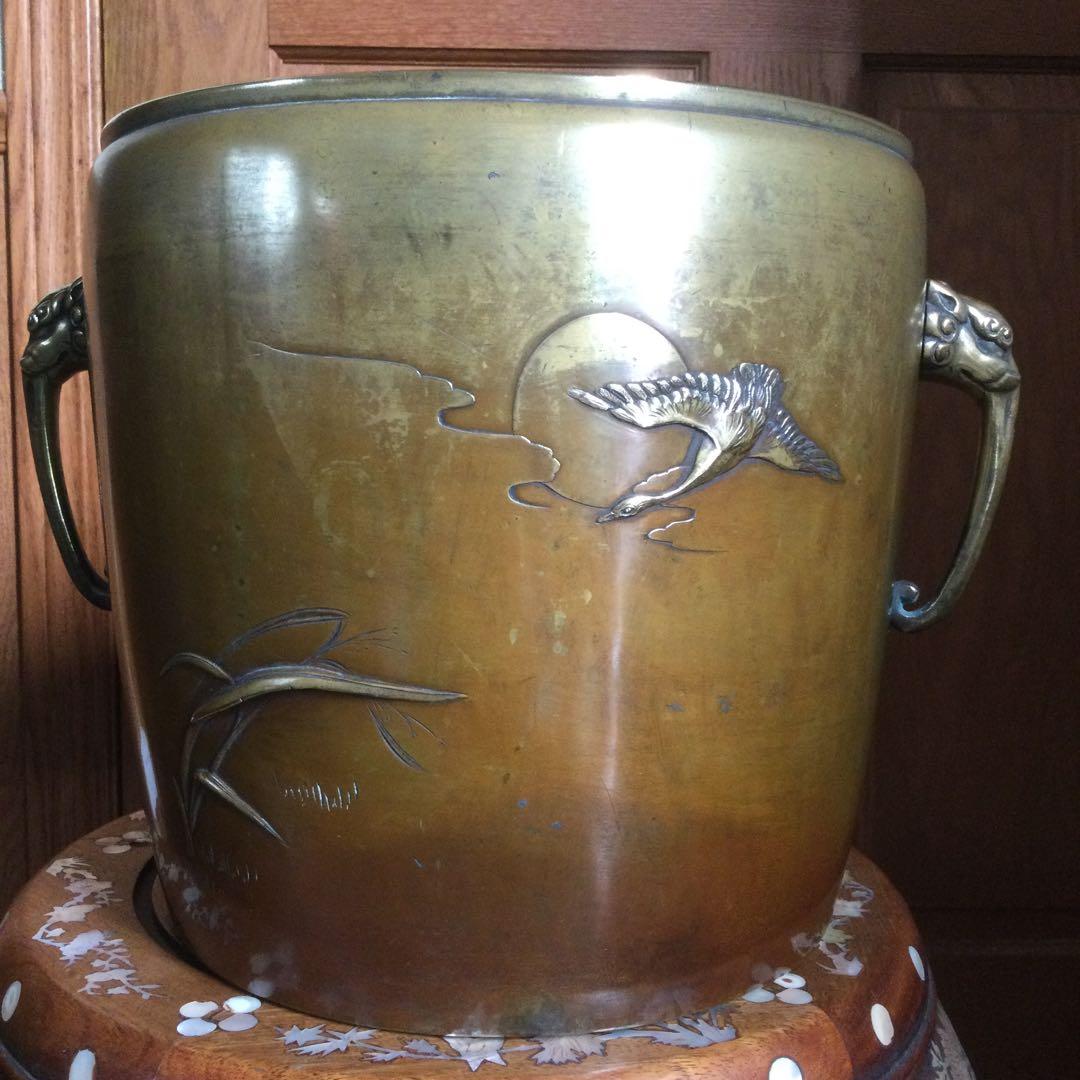 真鍮製火鉢、骨董品