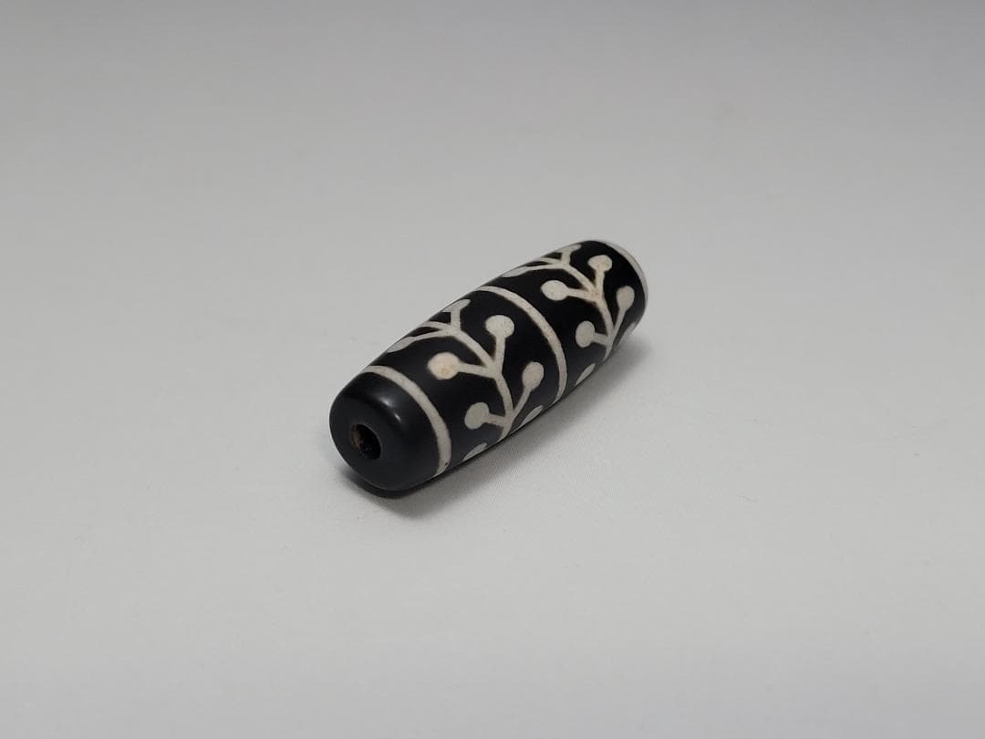 古代 黒瑪瑙 ビーズ 玉 装身具 時代物 高さ約2.9cm