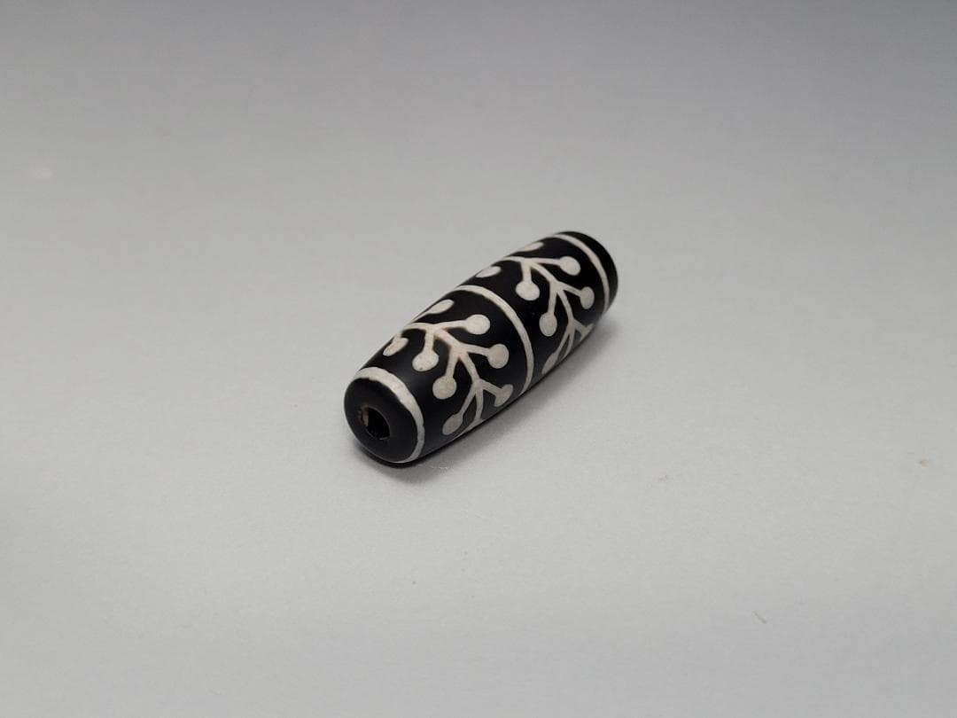 古代 黒瑪瑙 ビーズ 玉 装身具 時代物 高さ約2.9cm