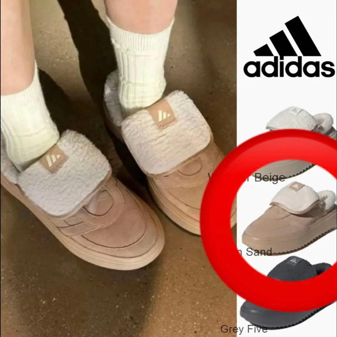 【韓国限定】adidas アディダス23.0㎝ ボア付き サンダル