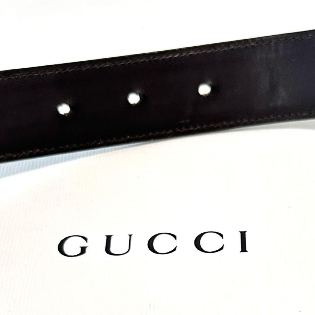 未使用級✨希少 GUCCI ベルト インターロッキング GGバックル ブラウン
