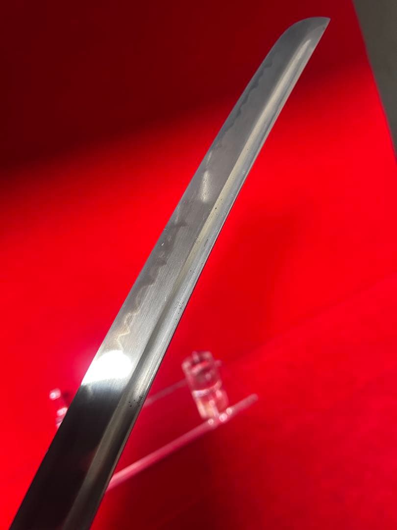 01566 包丁　マグロ包丁　鬼反り　刃文綺麗　玉鋼　未使用品