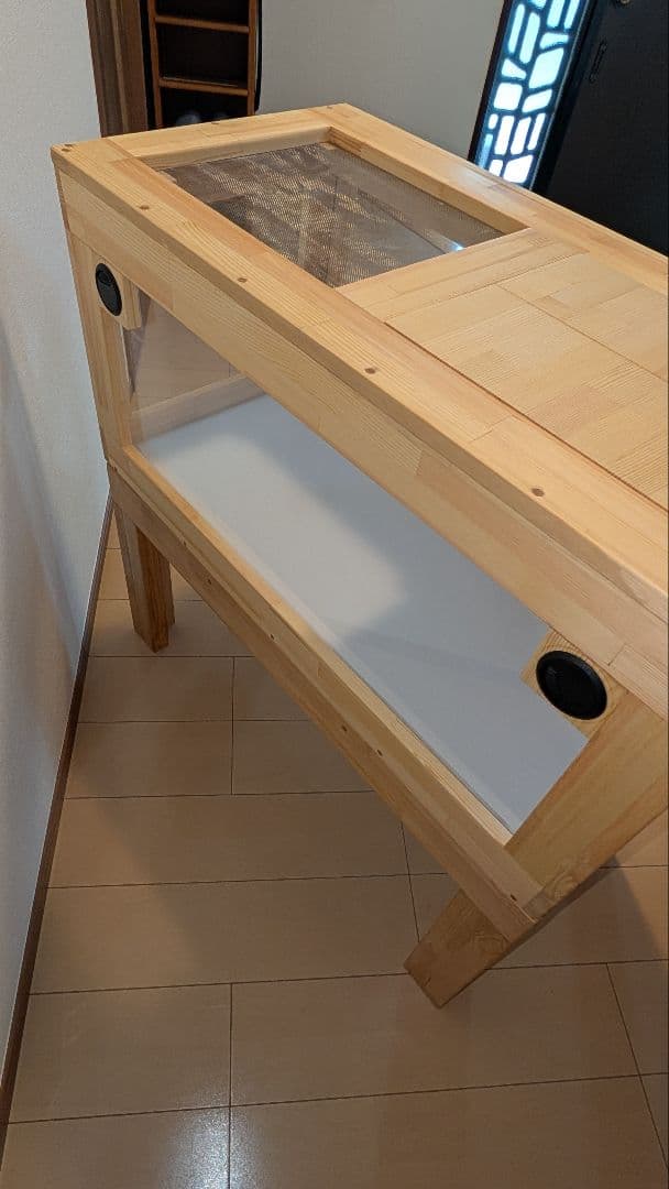 せのケージ！赤松集成材18ミリ幅60縦45奥行45全面アクリル板仕様